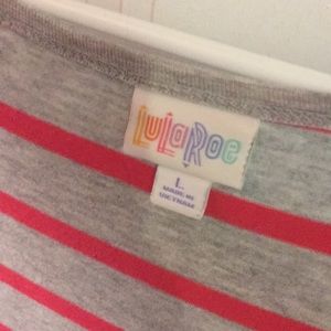 Grey Heathered Julia with Pink Stripes